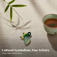 Glass Stone Necklace, Lotus Lucky Lock, Handmade Cheongsam Accessory