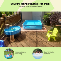 Foldable Hard Plastic Dog Pool, Leak-Resistant, Portable