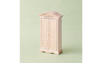 1:12 Scale Cabinet Hand-Carved Dollhouse Wardrobe Unfinished Wood Mini Wardrobe for Model Makers