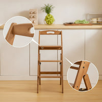 Step Stool with Backrest Foldable Folding Step Stool Multiversatile Furniture for Kitchen, Home Library