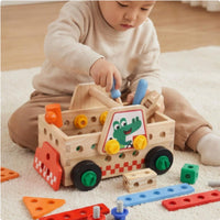 Educational Bus Toy Fine Motor Skills Wooden Screw Toy Educational Busy Activity Board for Preschool