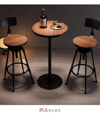 Iron Bar Chair and Table Set with High Stools