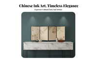 Chinese Landscape Folding Screen Oriental artistic Room Divider Freestanding