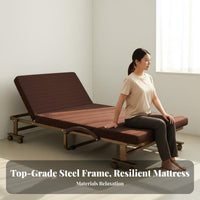 Portable Rest Cot Foldable Design Single Folding Bed Space-Saving Single Person Futon Bed for Office Workers, Small Apartments, Guest Room