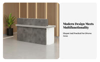 Modern Reception Desk Sturdy Construction Modern Front Desk with Storage Wooden Reception Counter Table for Retail Managers, Workplaces, Lobbies