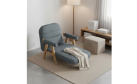 Folding Sofa Bed Multi-Functional Wooden Frame Convertible Sofa Space-Saving Design Foldable Sleeper Chair for Students, Guest Room, Home Office