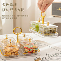 Plastic Fruit Bowl with Compartments for Living Room Coffee Table Snack Nuts