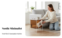 2-Tier Curved-Shaped Table Modern Design Curved-Shaped Couch Table Minimalist Space-Efficient designSaving for Residents