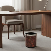 PU Leather Waste Container Elegant Leather Trash Can Decorative