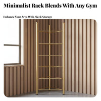 Space-Saving Design Fitness Ball Rack Non-Slip Adjustable Feet Half Balance Ball Rack Sturdy Metal Construction Large Capacity