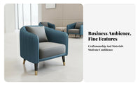 5 Pieces circular table with 4 Upholstered Chairs Comfortable Seating Reception Furniture plushLike Upholstery Curved Backrest