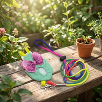 Parrot Harness and Bird Walking Leash, Decorative Vest Style Outdoor Bird Harness, Polyester Flying Harness for Pet Bird Flying Training Use 142