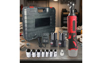 12V Cordless Electric Ratchet Wrench Rechargeable Cordless Ratchet Wrench Set Handgun-styleGrip Tool Portable for Mechanics