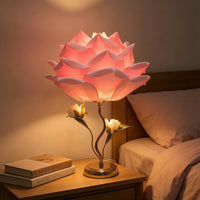 Warm Glow Lotus Lamp Tabletop Floral Lamp Decorative Ambient for Bedside, Bedroom, Desk