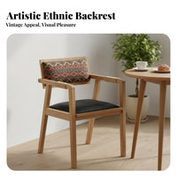 Upholstered Vrear Chair Retro design Dining Seat sturdy Wood Legs for Cafe Owners