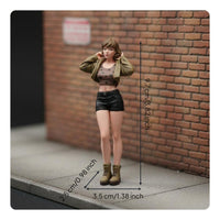 Miniature Standing Girl Figure High Detail Female Figurine Highly Detailed Diorama Female Figure for Collectors, Hobbyists, Dioramas, Photography