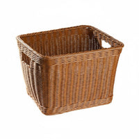 Square Woven Basket Reinforced Edges Deep Storage Basket Open & Household Organizer