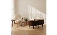 Vintage-Style Coffee Table with Drawers Solid Wood Rectangular Coffee Table Sturdy Furniture Stable for Living Room, Apartment