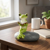 Cartoon Frog Figurine Decorative Frog Figurine Gift Idea for Office Desk, Garden