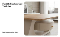 2 Pieces Nesting Table Combo Modern Design Household Furniture Minimalist aesthetic long-lasting Construction for Students, Home