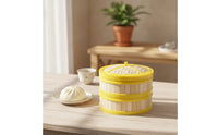10 Pieces Bamboo Steamer Basket with Lid Natural Dumpling Steamer Sturdy