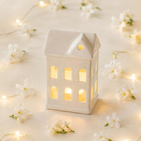 Hollow Ceramic House Lantern Minimal Design Home Decor Table Centerpiece