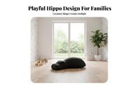 Hippopotamus Pouf Creative Shape creature Stool Soft Padded Seat Multi-Functional for Children, Families, Playroom, Entryway