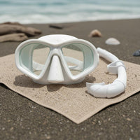 Tempered Glass Snorkel Mask Adjustable Straps Water Sports Gear Anti-Leak Design