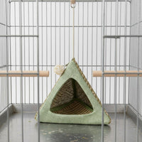 Hanging Bird Hut Chew Resistant Triangle Parrot Nest Breathable for Small Birds