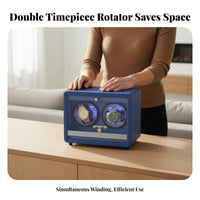Automatic Watch Winder Accessible-Lid Auto-Stop Mechanical Watch Winder Timepiece Accessory Multiple Rotation Modes Quiet Engine