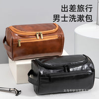 手提化妆包欧美大容量防水收纳旅行PU皮洗漱包亚马逊跨境多功能包
