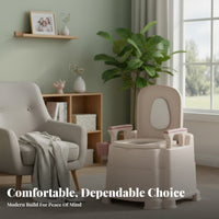Bedside Commode Anti-Odor Adjustable Bedside Potty Non-Slip Feet for Patients