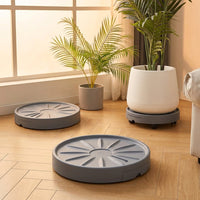Plant Stand and Heavy Duty Trolley with Caster Wheels, Pot Stand with built-in Plant Pot Tray, Simple European Style Solid Base Frame