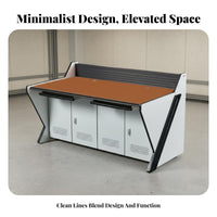 Heavy-Duty Construction Control Center Console Cold-Rolled Steel Frame Security Desk Silent Slide S Control Room Workstation Fireproof Material for Dispatchers, IT Professionals, Data Centers