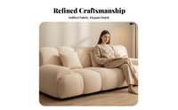 Space-Saving Segmented Sleeper Sofa Piano Key Inspired Convertible Couch Easy Conversion Living Room Seating French Aesthetic for Apartment Dwellers, Overnight Guests, Young Adults, Home Office