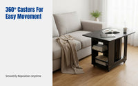 Movable Coffee Table, Hardwood Folding Side Table, Multi-Functional Living Room Furniture, Space-Saving, For Adults