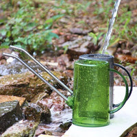 Stainless Steel Long Spout Watering Can with Transparent Body, 1L