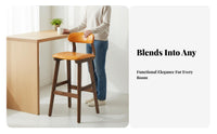 Bar Stool with spine supportrest Western design Counter Chair Wide Stable Base for Cafe