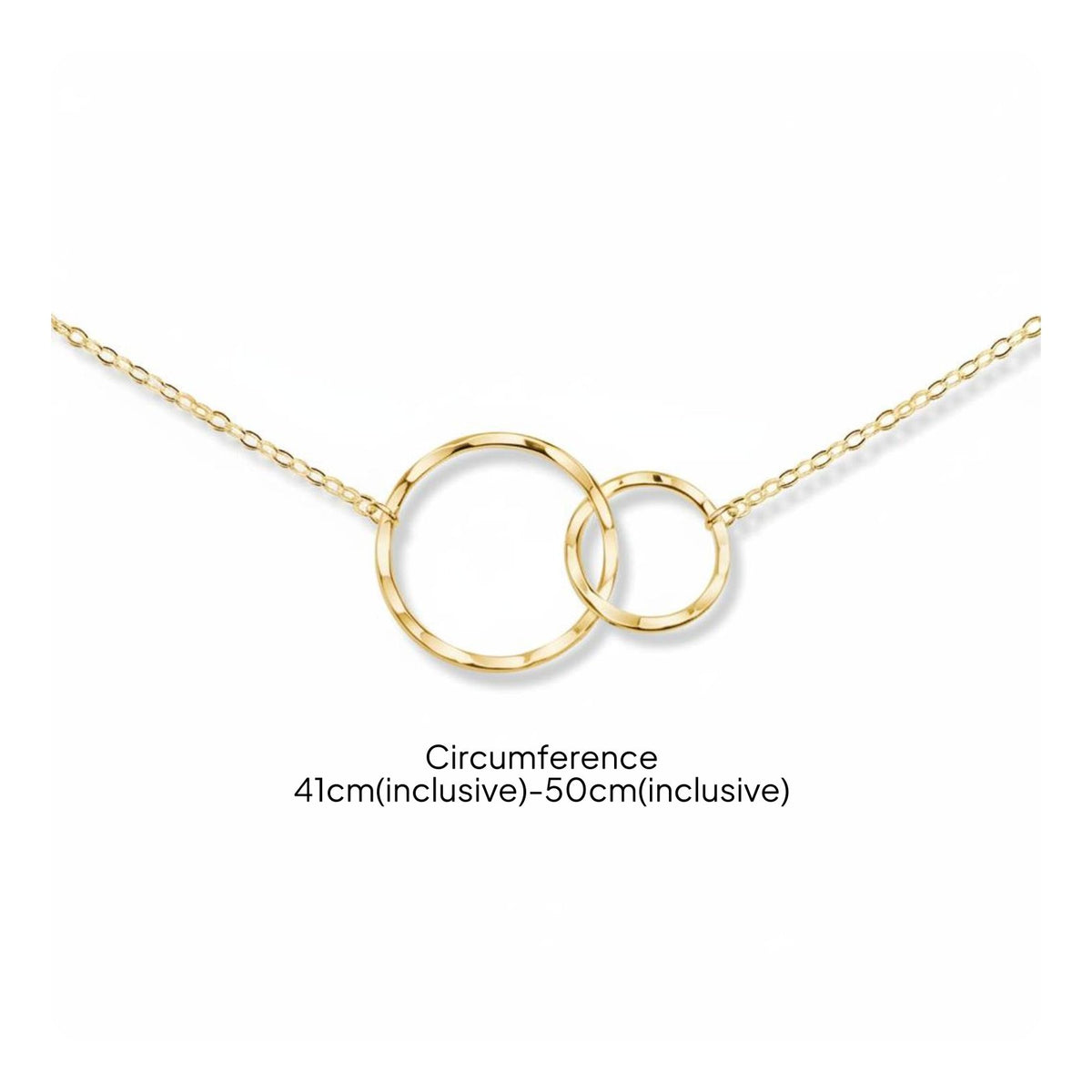 Double Circle Pendant Necklace Minimalist Design Interlocking rings Necklace Everyday Wear Collarbone Chain for Girls, Anniversary, Birthday