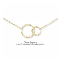 Double Circle Pendant Necklace Minimalist Design Interlocking rings Necklace Everyday Wear Collarbone Chain for Girls, Anniversary, Birthday