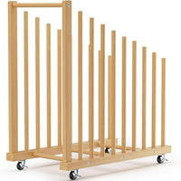 Wooden Artwork Drying Rack, Wall-Mounted Display Shelf, 4-Tier, New Chinese Style