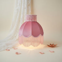 Pink Fringe Lampshade Artisanal Tassel Lamp Shade Soft Light for Wedding Decor