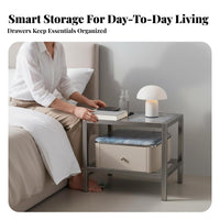 Bedside Table with Drawer Light Luxury Single-Drawer End Table Minimalist Design