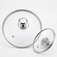 Stainless Steel Pan Lid with Tempered Glass and Steam Vent, Universal Frying Pan Lid for Cooking, Replacement Pot Lid and Wok Lid, Cover Heat