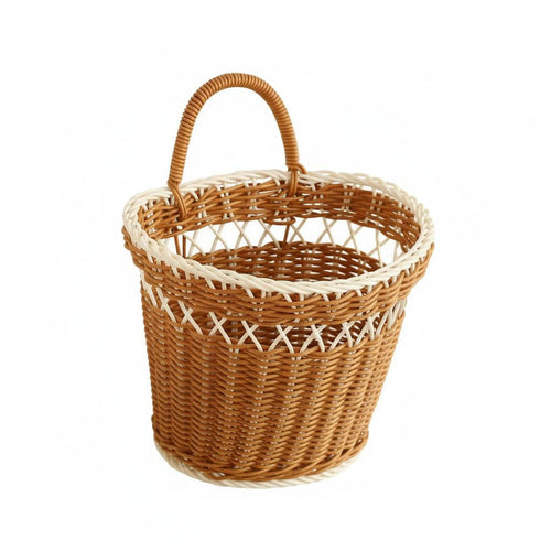 Woven Hanging Basket With Handle Hanging Woven Basket Long-Lasting for Bathroom