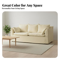 Nordic design 2-Seater Loveseat Japanese Aesthetic Minimalist Loveseat Wooden Legs Modern Sofa Soft paddinging for Apartment Dwellers, Guesthouse Owners, Young Adults, Bedroom, Office