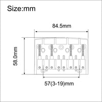 4弦贝斯琴桥 84.5x58mm 琴体式/穿板式 弦距19mm 贝斯固定琴桥