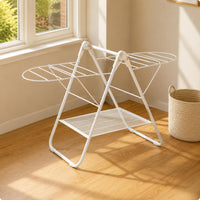 Portable Folding Laundry Rack Foldable Folding Clothes Rack Stable Household Storage for Window Area, Bedroom