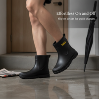 Men's Waterproof Non-Slip Mid-Calf Rain Boots for Work and Delivery