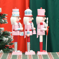 38cm European Macaron Cake Head Nutcracker Wooden Ornament Christmas Decoration